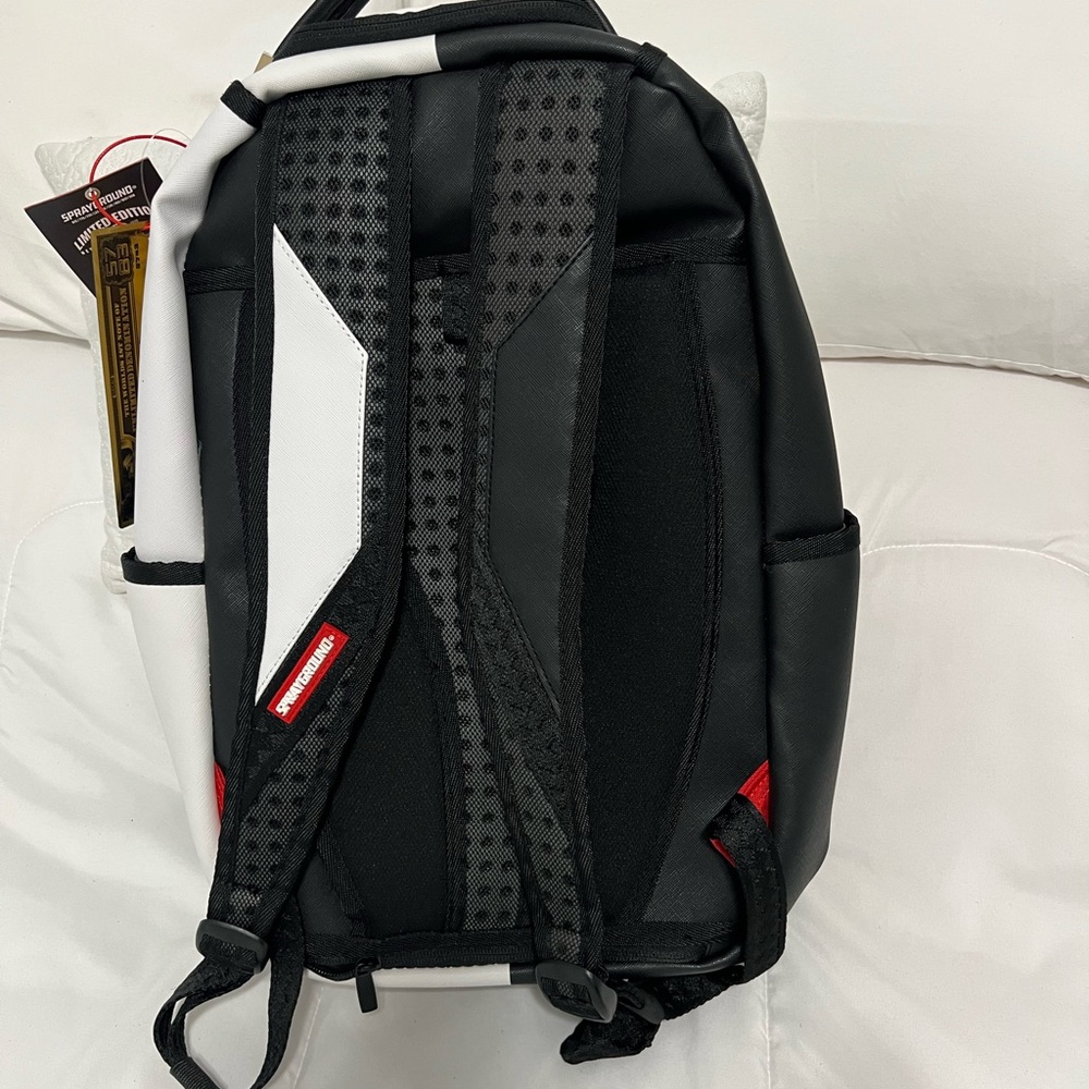 Sprayground Black and White Shark Central Backpack - Picture 3 of 4